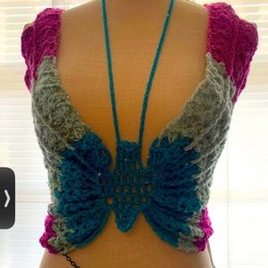 Crochet butterfly top